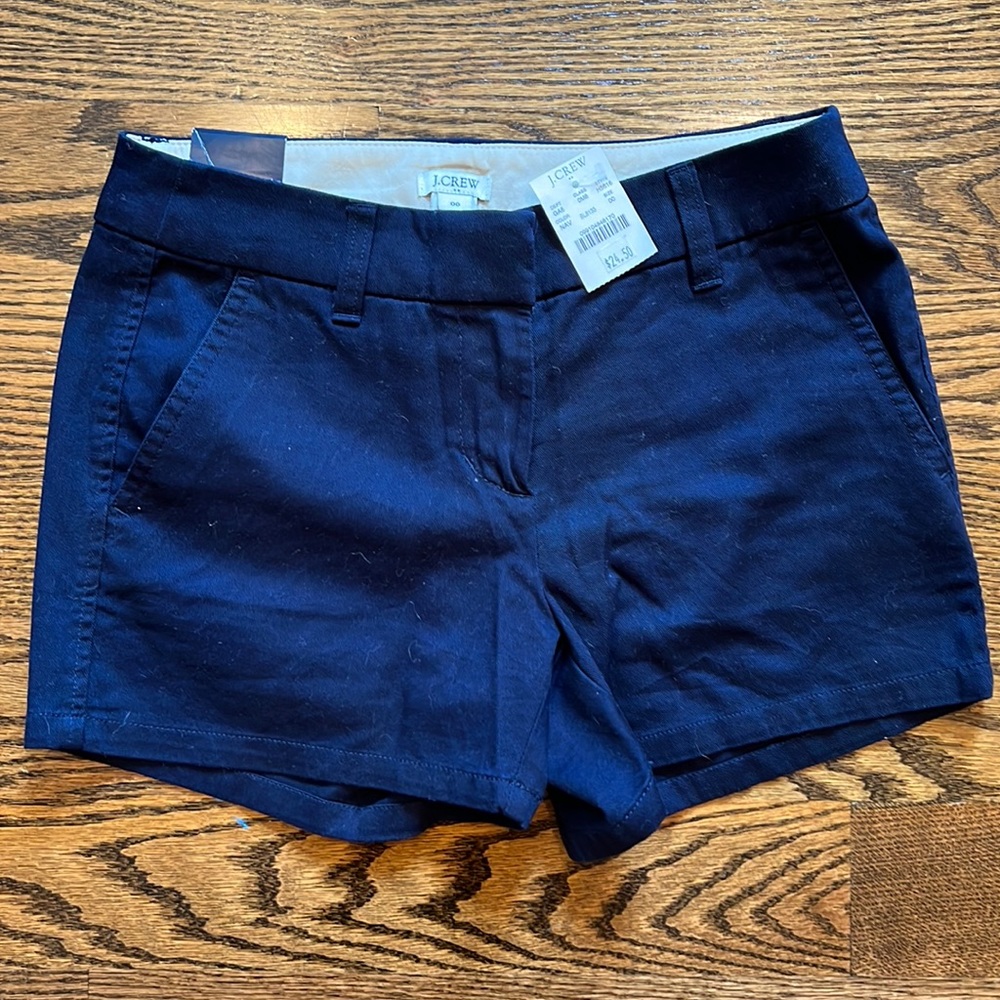 J Crew Frankie shorts, size 00, navy, NWT